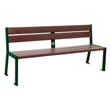 PROCITY SITZBANK SILAOS 5 LEISTEN - OHNE ARMLEHNE - STAHL & RECYCLING-KUNSTSTOFF: Sitzfläche aus Recycling-Kunststoff (Moosgrün), Gestel aus Stahl (Moosgrün)
