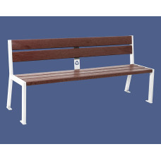 PROCITY SITZBANK SILAOS 5 LEISTEN - OHNE ARMLEHNE - STAHL & RECYCLING-KUNSTSTOFF: Sitzfläche aus Recycling-Kunststoff (Reinweiß), Gestel aus Stahl (Reinweiß)