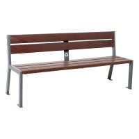 PROCITY SITZBANK SILAOS 5 LEISTEN - OHNE ARMLEHNE - STAHL & RECYCLING-KUNSTSTOFF: Sitzfläche aus Recycling-Kunststoff (Procity Grau), Gestel aus Stahl (Procity Grau)