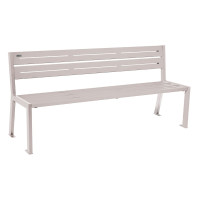 PROCITY SITZBANK SILAOS 5 LEISTEN - - OHNE ARMLEHNE - EIN- ODER ZWEIFARBIRG: Sitzfläche aus Verzinktes Stahl (Seidengrau), Gestel aus Stahl (Seidengrau)