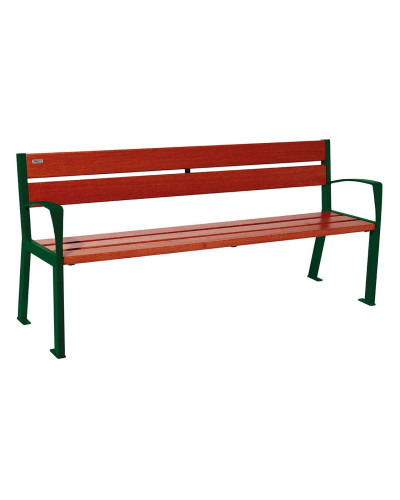 Kaufen Sie PROCITY SITZBANK SILAOS 5 HOLZLATTEN - MIT ARMLEHNE - HOLZ & STAHL - Sitzfläche aus Eichenholz (Mahagoni), Gestell aus Stahl (Moosgrün) im Online-Shop mit Lieferung.