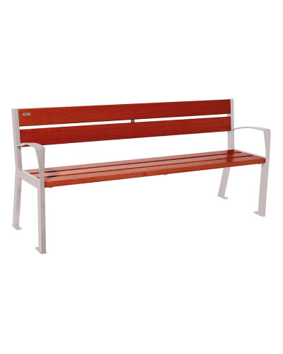Kaufen Sie PROCITY SITZBANK SILAOS 5 HOLZLATTEN - MIT ARMLEHNE - HOLZ & STAHL: Sitzfläche aus Eichenholz (Mahagoni), Gestel aus Stahl (Seidengrau) im Online-Shop mit Lieferung.