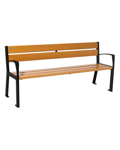Kaufen Sie PROCITY Sitzbank Silaos 5 Holzlatten mit Armlehne - Holz & Stahl: Sitzfläche aus Eichenholz (helle Eiche), Gestell aus Stahl (Tiefschwarz) im Online-Shop mit Lieferung.