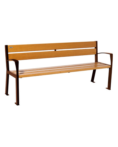 Kaufen Sie PROCITY SITZBANK SILAOS 5 HOLZLATTEN - MIT ARMLEHNE - HOLZ & STAHL im Online-Shop: Sitzfläche aus Eichenholz (helle Eiche), Gestell aus Stahl (Rost Corten-Effekt) mit Lieferung.