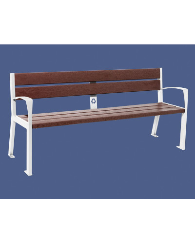 PROEINKAUFSKORB SITZBANK SILAOS 5 LEISTEN - MIT ARMLEHNE - STAHL & RECYCLING-KUNSTSTOFF: Sitzfläche aus Recycling-Kunststoff (Reinweiß), Gestell aus Stahl (Reinweiß) - Kaufen Sie im Online-Shop.