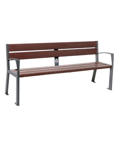 PROCITY SITZBANK SILAOS 5 LEISTEN - MIT ARMLEHNE - STAHL & RECYCLING-KUNSTSTOFF: Sitzfläche aus Recycling-Kunststoff (Procity Grau), Gestel aus Stahl (Procity Grau) - Kaufen Sie im Online-Shop.