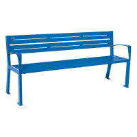 PROCITY SITZBANK SILAOS 5 LEISTEN - - MIT ARMLEHNE - EIN- ODER ZWEIFARBIRG: Sitzfläche aus Verzinktes Stahl (Enzianblau), Gestel aus Stahl (Enzianblau)
