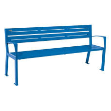 PROCITY SITZBANK SILAOS 5 LEISTEN - - MIT ARMLEHNE - EIN- ODER ZWEIFARBIRG: Sitzfläche aus Verzinktes Stahl (Enzianblau), Gestel aus Stahl (Enzianblau)