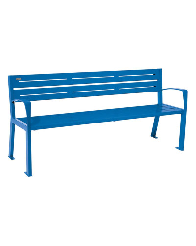 Kaufen Sie PROCITY SITZBANK SILAOS 5 LEISTEN - - MIT ARMLEHNE - EIN- ODER ZWEIFARBIRG: Sitzfläche aus Verzinktem Stahl (Enzianblau), Gestell aus Stahl (Enzianblau) - Im Online-Shop!