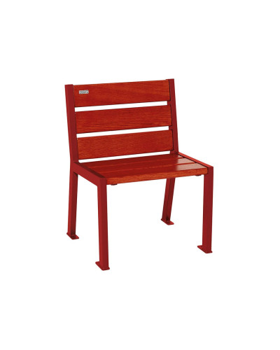 Buy PROCITY STUHL SILAOS 6 HOLZLATTEN - WITH ARMREST - WOOD & STEEL: Seat made of oak wood (Mahogany), Frame made of steel (Silk Grey) - Online Shop Delivery