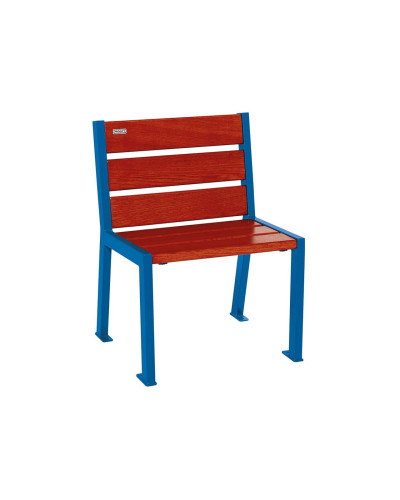 Buy PROCITY STUHL SILAOS 6 HOLZLATTEN - WITH ARMREST - WOOD & STEEL: Seat made of oak wood (Mahogany), Frame made of steel (Silk Grey) - Online Shop Delivery