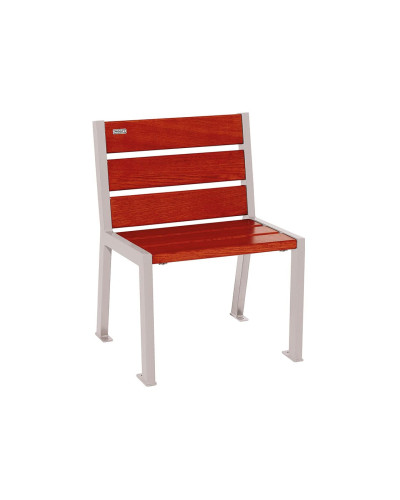 Buy PROCITY STUHL SILAOS 6 HOLZLATTEN - WITH ARMREST - WOOD & STEEL: Seat made of oak wood (Mahogany), Frame made of steel (Silk Grey) - Online Shop Delivery