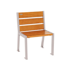 Procity Stuhl Silaos 6 Holzlatten - Ohne Armlehne - Holz & Stahl: Sitzfläche aus Eichenholz (helle Eiche), Gestel aus Stahl (Seidengrau).