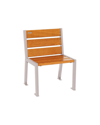Buy PROCITY STUHL SILAOS 6 HOLZLATTEN - WITH ARMREST - WOOD & STEEL: Seat made of oak wood (Mahogany), Frame made of steel (Silk Grey) - Online Shop Delivery