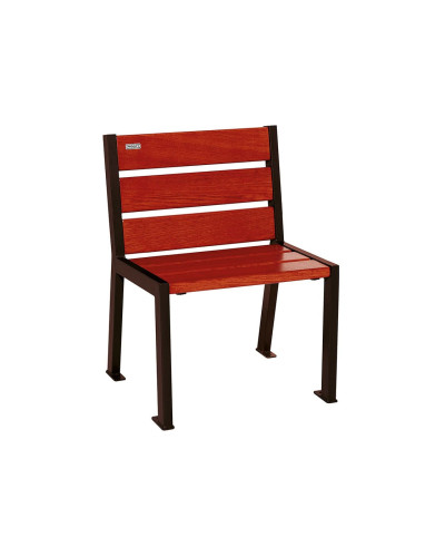 Buy PROCITY STUHL SILAOS 6 HOLZLATTEN - WITH ARMREST - WOOD & STEEL: Seat made of oak wood (Mahogany), Frame made of steel (Silk Grey) - Online Shop Delivery