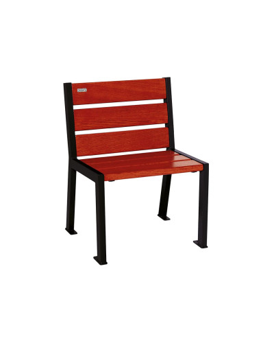 Buy PROCITY STUHL SILAOS 6 HOLZLATTEN - WITH ARMREST - WOOD & STEEL: Seat made of oak wood (Mahogany), Frame made of steel (Silk Grey) - Online Shop Delivery