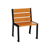 PRO CITY chair SILAOS 6 wood slats - without armrest - wood & steel: Seat made of oak wood (light oak), frame made of steel (deep black).