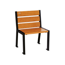 PRO CITY chair SILAOS 6 wood slats - without armrest - wood & steel: Seat made of oak wood (light oak), frame made of steel (deep black).