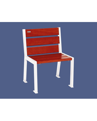 Buy PROCITY STUHL SILAOS 6 HOLZLATTEN - WITH ARMREST - WOOD & STEEL: Seat made of oak wood (Mahogany), Frame made of steel (Silk Grey) - Online Shop Delivery