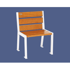 PROCITY Chair Silaos 6 Wooden Slats - Armless - Wood & Steel: Seat made of oak wood (light oak), frame made of steel (pure white).