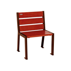 PROCITY chair SILAOS 6 wooden slats - armless - wood & steel: seat made of oak wood (mahogany), frame made of steel (rust Corten effect).