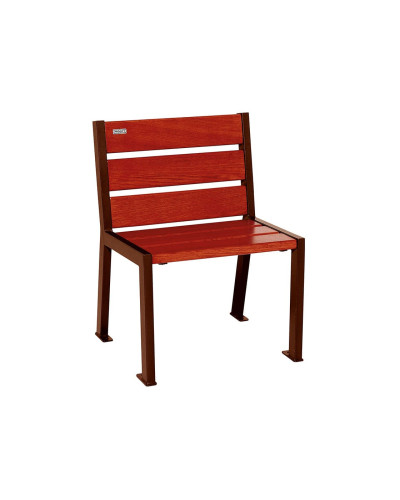 Buy PROCITY STUHL SILAOS 6 HOLZLATTEN - WITH ARMREST - WOOD & STEEL: Seat made of oak wood (Mahogany), Frame made of steel (Silk Grey) - Online Shop Delivery
