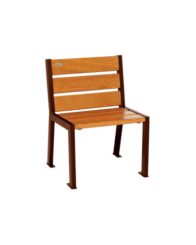 Buy PROCITY STUHL SILAOS 6 HOLZLATTEN - WITH ARMREST - WOOD & STEEL: Seat made of oak wood (Mahogany), Frame made of steel (Silk Grey) - Online Shop Delivery