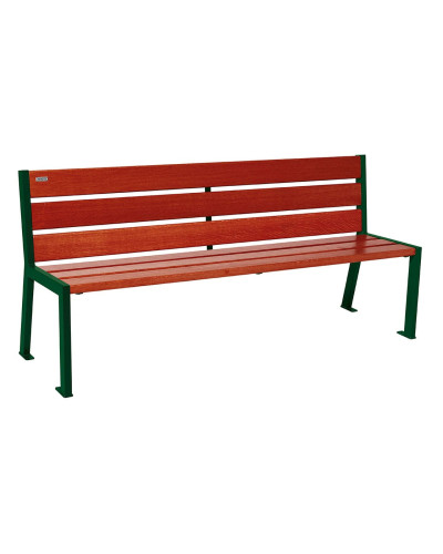 Kaufen Sie PROCITY SITZBANK SILAOS 6 HOLZLATTEN - OHNE ARMLEHNE - HOLZ & STAHL: Sitzfläche aus Eichenholz (Mahagoni), Gestell aus Stahl (Moosgrün) - Online-Shop.