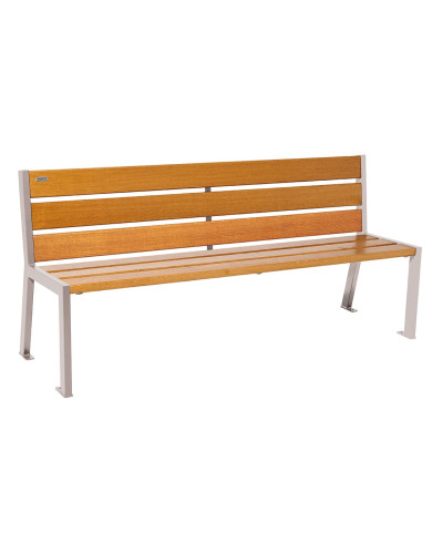 Buy Procity Silaos 6 Wooden Slats Bench - Without Armrest - Wood & Steel: Seat made of oak wood (light oak), frame made of steel (Satin Gray) - Shop Online