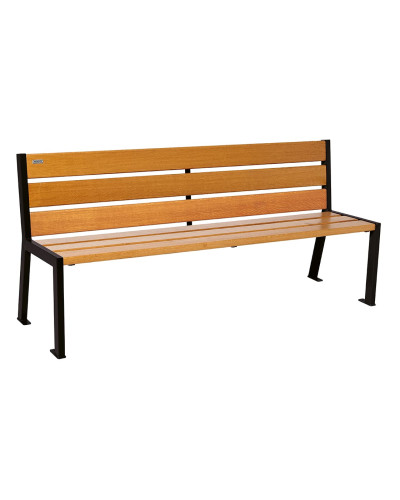 Buy PROCITY SITZBANK SILAOS 6 HOLZLATTEN - WITHOUT ARMREST - WOOD & STEEL: Eichenholz (light oak) seating, steel frame (deep black) - Shop Online