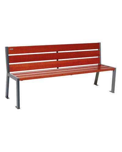 Kaufen PROCITY SITZBANK SILAOS 6 HOLZLATTEN - OHNE ARMLEHNE - HOLZ & STAHL: Sitzfläche aus Eichenholz (Mahagoni), Gestell aus Stahl (Procity Grau) online
