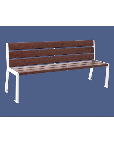 Buy PROCITY SITZBANK SILAOS 6 LEISTEN - WITH ARMREST - STEEL & RECYCLED PLASTIC: Seat surface made of recycled plastic (Silk Grey), frame made of steel (Silk Grey) - Online Shop.