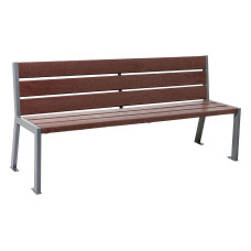 PROCITY SITZBANK SILAOS 6 LEISTEN - OHNE ARMLEHNE - STAHL & RECYCLING-KUNSTSTOFF: Sitzfläche aus Recycling-Kunststoff (Procity Grau), Gestel aus Stahl (Procity Grau)
