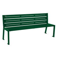 PROCITY Bench SILAOS 6 Slats - Without Armrest - Single or Two-Tone: Seat made of galvanized steel (Moss Green), Frame made of steel (Moss Green)