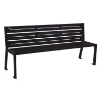 PROCITY SILAOS 6 Slats Bench - Without Armrest - Single or Two-Tone: Seat made of galvanized steel (deep black), frame made of steel (deep black).