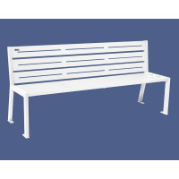 PROCITY Bench SILAOS 6 Slats - Without Armrest - Mono or Bicolor - Seat made of Galvanized Steel (Pure White), Frame made of Steel (Pure White)
