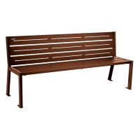 ProCity Silaos 6 Leisten Bench - Without Armrest - Single or Dual color: Seat made of galvanized steel (colorful), frame made of steel (rust Corten-effect).
