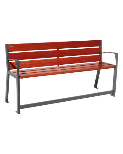 Kaufen Sie PROCITY SITZBANK SILAOS FÜR SENIOREN 6 HOLZLATTEN - MIT ARMLEHNE - HOLZ & STAHL: Sitzfläche aus Eichenholz (Mahagoni), Gestell aus Stahl (Procity Grau) - im Online-Shop mit Lieferung.