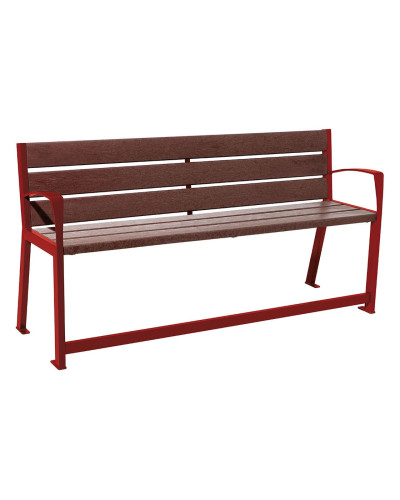 Buy PROCITY SITZBANK SILAOS FOR SENIORS 6 SLATS - WITH ARMREST - STEEL & RECYCLED PLASTIC: Seat surface made of recycled plastic (gentian blue), frame made of steel (gentian blue) - Purchase in the Online Store.