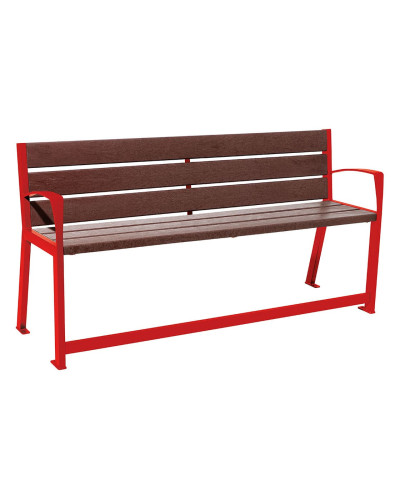 Buy PROCITY SITZBANK SILAOS FOR SENIORS 6 SLATS - WITH ARMREST - STEEL & RECYCLED PLASTIC: Seat surface made of recycled plastic (gentian blue), frame made of steel (gentian blue) - Purchase in the Online Store.
