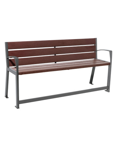 Buy PROCITY SITZBANK SILAOS FOR SENIORS 6 SLATS - WITH ARMREST - STEEL & RECYCLED PLASTIC: Seat surface made of recycled plastic (gentian blue), frame made of steel (gentian blue) - Purchase in the Online Store.