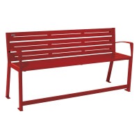 PROCITY SILAOS SENIOR 6-SLAT BENCH WITH ARMREST: Seat made of galvanized steel (purple), Frame made of steel (purple).