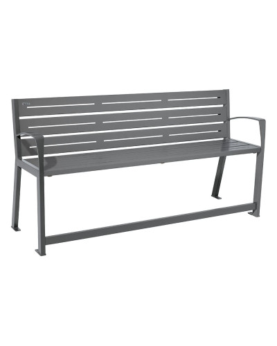 Buy PROCITY SITZBANK SILAOS FÜR SENIOREN 6 LEISTEN - WITH ARMREST - Seat made of galvanized steel (Procity Grey), Frame made of steel (Procity Grey) - Shop Online