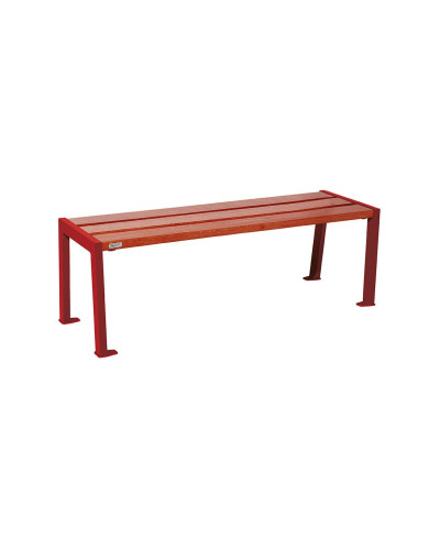 Buy PROCITY SITZBANK OHNE RÜCKENLEHNE SILAOS - HOLZ & STAHL: Seat made of Oakwood (Mahogany), Frame made of Steel (Purplered) - Online Shop Delivery.