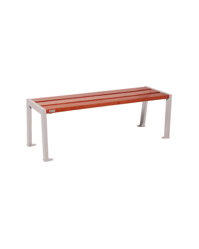 Buy PROCITY SITZBANK OHNE RÜCKENLEHNE SILAOS - HOLZ & STAHL: Seat made of oak wood (mahogany), frame made of steel (silk grey) - Order Online