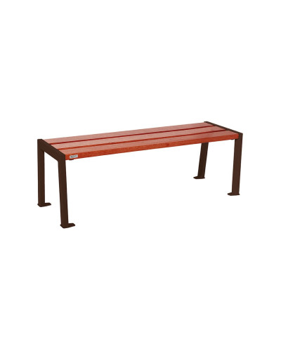 Buy PROCITY SILAOS wooden & steel bench - Mahogany wooden seat, chocolate brown steel frame - Purchase in the online store with delivery.