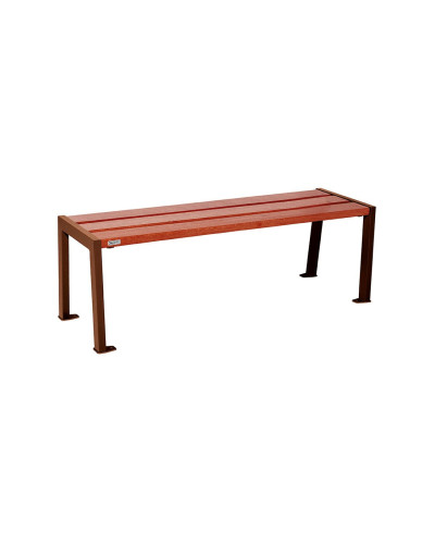 Buy PROCITY SITZBANK WITHOUT BACKREST SILAOS - WOOD & STEEL: Seat made of oak wood (Mahogany), frame made of steel (Rust Corten effect) - Shop Online