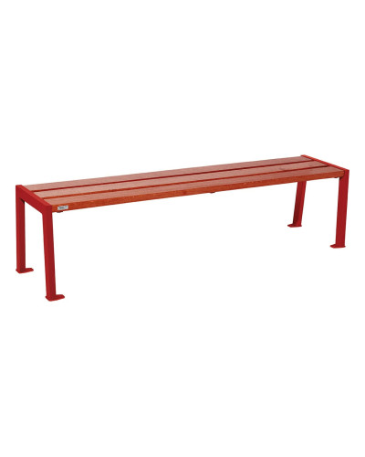 Buy PROCITY SITZBANK OHNE RÜCKENLEHNE SILAOS - HOLZ & STAHL: Seat made of Oakwood (Mahogany), Frame made of Steel (Purplered) - Online Shop Delivery.