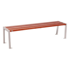 PROCITY bench without backrest SILAOS - wood & steel: seat made of oak wood (mahogany), frame made of steel (silk grey).