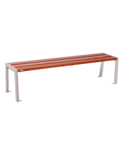 Buy PROCITY SITZBANK OHNE RÜCKENLEHNE SILAOS - HOLZ & STAHL: Seat made of oak wood (mahogany), frame made of steel (silk grey) - Order Online